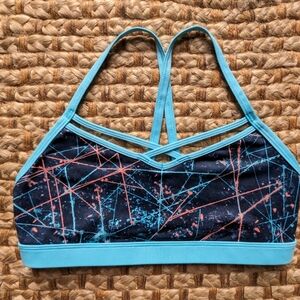Duodry Champion Sports Bra Size Medium Turquoise and Orange Excellent Condition